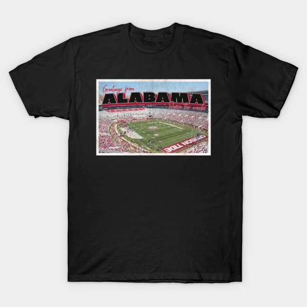 Greetings from Alabama - Vintage Travel Postcard Design T-Shirt by fromthereco